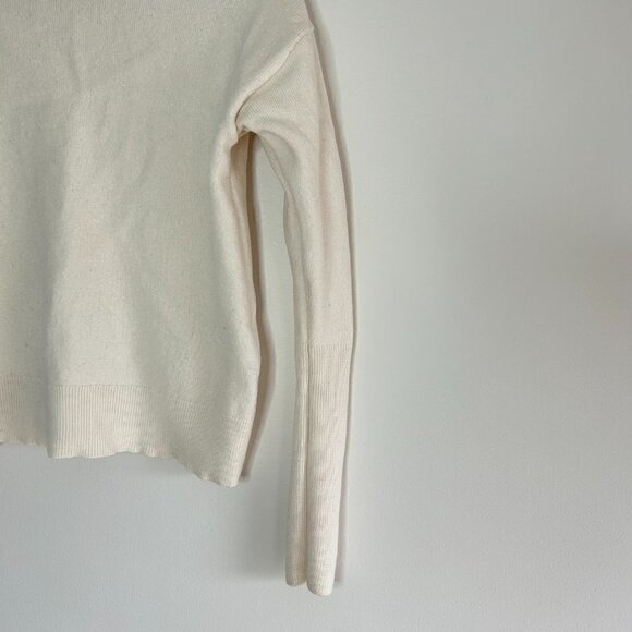 Aritzia Wilfred Cyprie Sweater Merino wool mockneck sweater Light Birch size S - Picture 3 of 5
